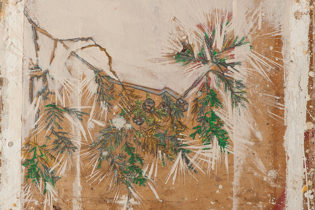 ציור ענף של ברוש - הדפס קנבס