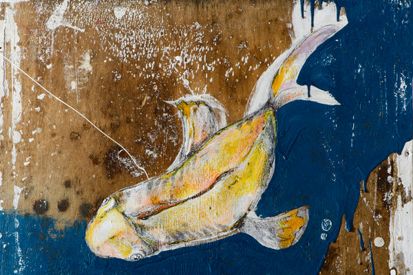 הדפס נייר - ציור של דג זהב