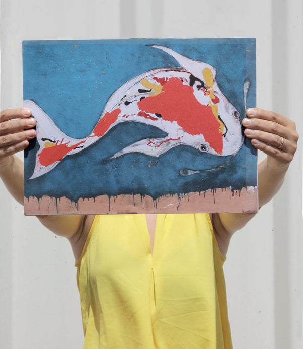 ציור של דג קוי - הדפס נייר